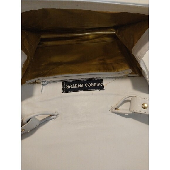 Women's purse andrea pfister Vintage Crossbody bag white Flower - Picture 6 of 6